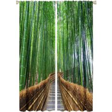 Bamboo Curtains & Accessories Bamboo Curtain,Tropical Nature Bridge
