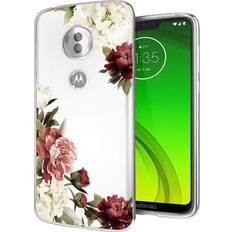 Cases & Covers Ueokeird Moto G7 Power Case, Motorola Moto G7 Supra G7 Optimo Maxx Cute Phone Case with Flowers, Slim Shockproof Clear Floral Pattern Soft Flexible TPU Back Phone Cover Blossom Flower