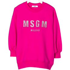 MSGM Kids Logo-Print Sweat Dress - Pink