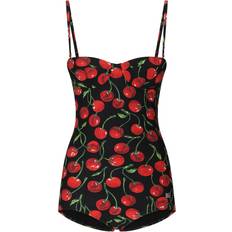 Dolce & Gabbana graphic-print stretch-design swimsuit women Elastane/Nylon/Elastane/Nylon Black