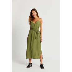 Herren - Slip Dresses Kleider Komodo IMAN Tencel Linen Slip Dress Khaki Green, EUR