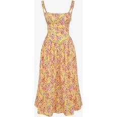 House of CB Short Dresses Clothing House of CB Womens Butter Print Tatiana Floral-print Cotton-blend Midi Dress