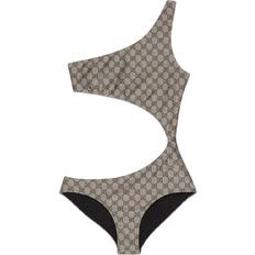 Gucci Swimwear Gucci GG-monogram one-shoulder swimsuit women Elastane/Polyamide/Polyamide/Elastane Neutrals