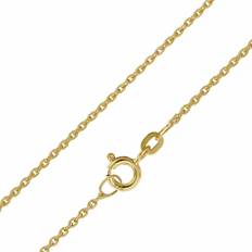 Damen Halsketten trendor 51896 Goldkette für Anhänger 585 Gold Karat Anker-Halskette 1,3 mm