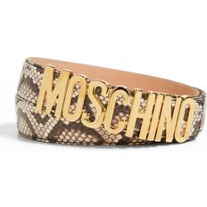 Moschino Accessories Moschino snakeskin-effect adjustable belt men Calf Leather Neutrals