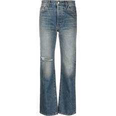 Amiri Women Jeans Amiri mid-rise distressed straight jeans women Calf Leather/Cotton Blue