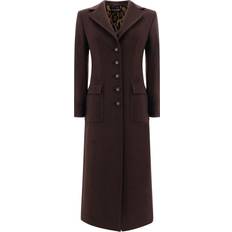 Women - Wool Coats Dolce & Gabbana Long Single Breasted Coat - Brown
