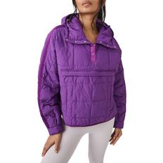 Purple - Women Jackets Free People Pippa Packable Pullover Puffer Jacket - Vivid Violet