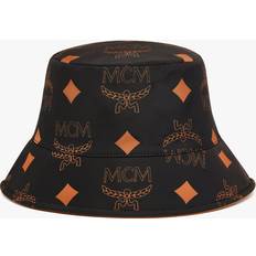 Women Hats MCM Reversible Maxi Print Bucket Hat Black/Cognac