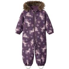 Schneeoveralls Name It Snow10 Suit with Dancing Unicorn - Arctic Dusk (13223024)