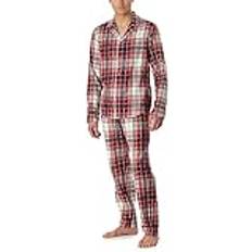 Herren Schlafanzüge Schiesser Herren, Pyjama, Web Organic Cotton Pyjama, Rot, 56