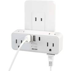 Shein 1pc Mscien US Plug 2 Prong to 3 Prong Outlet Adapter Multi Plug Outlet Extender Travel Plug Wall Socket with USB Power Strip 1875W 15A 125V