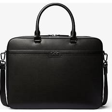 Michael Kors Briefcases Michael Kors Cooper Textured Faux Leather Double-Gusset Briefcase Black ONE SIZE