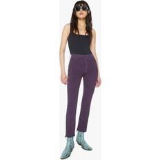 Damen - Lila Jeans Mother High Waisted Rascal Ankle Fray in Purple Blackberry Cordial