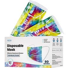 Face Masks WeCare 3-ply Disposable Face Mask, Adult, Tie-Die, 50/Box WMN100017 Tie-die
