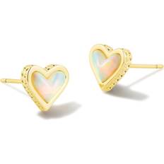 Kendra Scott Earrings Kendra Scott Drusy Ari Heart Stud Earrings Gold/Iridescent