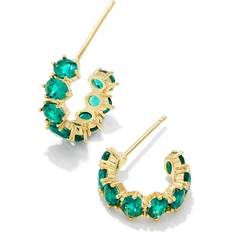 Kendra Scott Earrings Kendra Scott Cailin Crystal Huggie Earrings Gold Green Crystal Earring Gold One One