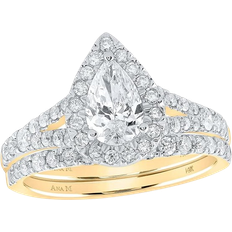 Halo Bridal Wedding Ring - Gold/Diamonds