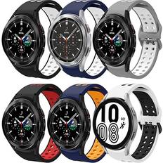 Wizvv No Gap Fancy Strap for Galaxy Watch 4/5/6/Watch 5 Pro/Watch 6 Classic/Watch 4 Classic 6-Pack