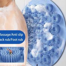 Bath Sponges Shein 1pc Exfoliating Shower Massage Scrub, Bathroom Non-slip Bath Mat, Back Massage Brush, Silicone Foot Wash Body Cleaning Bathing Tool