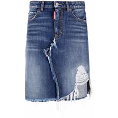 DSquared2 Skirts DSquared2 distressed raw-cut denim skirt women Cotton/Cotton/Polyester Blue