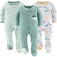 S Nightwear Children's Clothing The Peanutshell Dino Baby Boys 3-pc. Sleep and Play, Newborn, Green Green