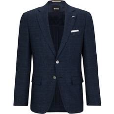 Hugo Boss Men Jackets Hugo Boss Slim-fit jacket in checked stretch-wool blend