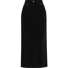 Women Skirts Ganni Black Vented Maxi Skirt DK