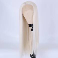 Beige Extensions & Perücken Shein Platinum Color Fashionable Matte High-temperature Silk Straight Hairpiece, For 60# Hair Pre-lace 13*4, Ha