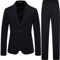 Shein Suits Shein Men Single Button Blazer & Suit Trousers Set