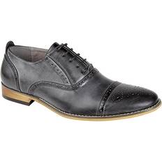 Herre Oxford Goor Capped Lace Oxford Brogue Shoes Grey