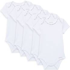 Boys Bodysuits Children's Clothing Calvin Klein Baby Boy's 5-Pack Logo Trim Cotton Bodysuit White 0-3 Months