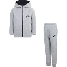 Nike Kid's Sportswear Tech Fleece Full-Zip Hoodie Set 2pcs -Dark Grey Heather (86L050-042)
