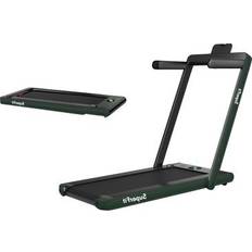 Costway Cardio Machines Costway 2.25HP 2 in 1 Folding Treadmill with APP Speaker Remote Control-Green