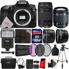 Digital Cameras Canon EOS 90D 32.5MP DSLR Camera 18-55mm & 75-300mm Lens 32GB Accessory Kit