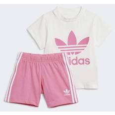 Rosa Andre sett adidas Trefoil Shorts and T-shirt sæt Pink Fusion