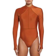 Nike Swimsuits Nike Orange High-Cut One-Piece Swimsuit