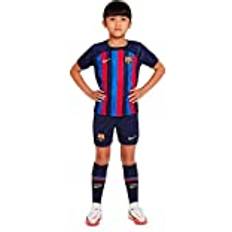 Nike FC Barcelona Soccer Uniform Sets Nike 2022-23 FC Barcelona Kids' Home Mini Kit Obsidian-Sesame, YXS 3-4 Years