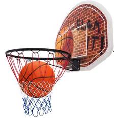 Costway Basketball Stands Costway Wall Mounted Fan Backboard with Basketball Hoop and 2 Nets