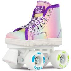 Crazy Skates Rolla Roller Skates For Girls Sneaker-Style Kids Quad Skates Rainbow Rainbow