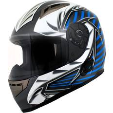 Full Face Helmets Motorcycle Helmets Milwaukee Helmets H512 Titanium and Blue Chit-Chat Black Full Face Motorcycle Helmet w/Intercom Built-in Speaker and Microphone for Men/Women
