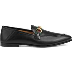 Gucci Loafers Gucci Men's Leather Horsebit Loafer With Web, Black, Leather