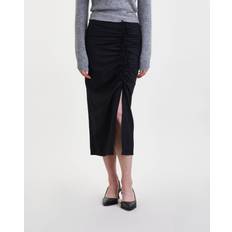 Women Skirts Ganni Ruched Crepe Midi Skirt 34/UK