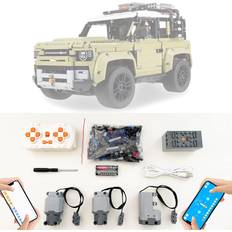 for Lego Technic Land Rover Defender 42110 Motor and Remote Control Upgrade Kit, 3 Motors, APP 4 Modes Control, Quality Gift, Power Functions Set Compatible with Lego 42110Model not Included