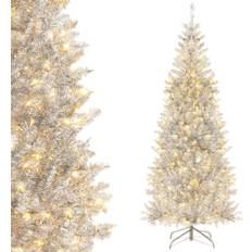 Silbrig Weihnachtsbäume Costway 180cm bleistift christbaum tannenbaum Weihnachtsbaum