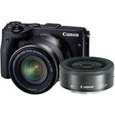 Cheap Digital Cameras Canon EOS M3 Mirrorless Digital Camera with 18-55mm and 22mm Lenses B