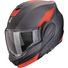 Aufklappbare Helme Motorradhelme Scorpion EXO-TECH EVO TEAM Klapphelm matt schwarz-silber Damen, Herren
