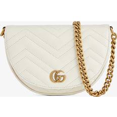 Suede Handbags Gucci Gg Marmont White Mini Bag White