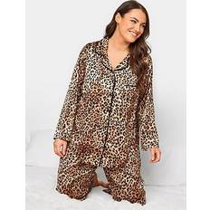 Reitsport Jumpsuits & Overalls Yours Printed Satin Pyjama Set Brown