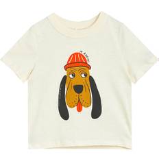 Mini Rodini Tops Children's Clothing Mini Rodini Ivory Organic Cotton Hound Dog T-Shirt 18-36 month